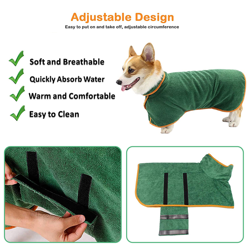 Polyester Fabric Dog Drying Robe