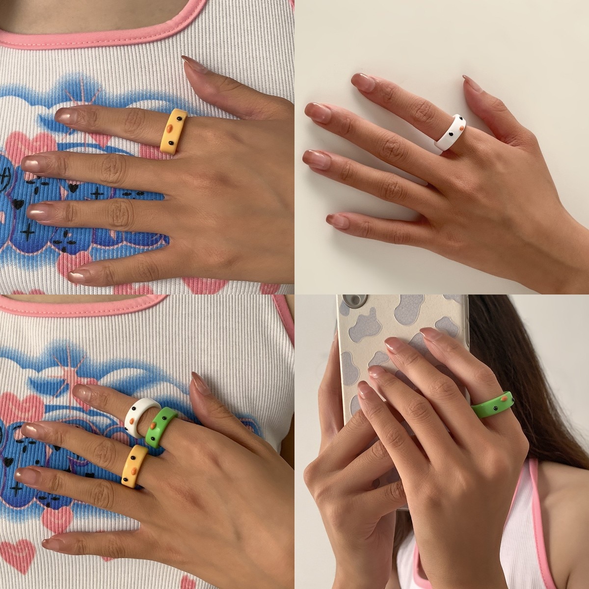 Polymer Clay Frog Ring Fashion Jewelry Polymer Clay Frog Ring Fashion Jewelry