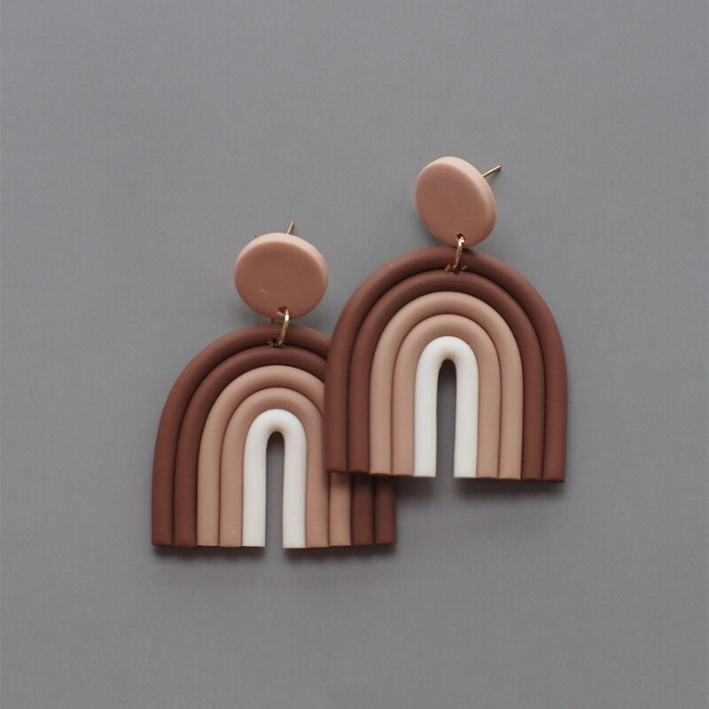 Polymer Rainbow Clay Earrings (1 Pair) Polymer Rainbow Clay Earrings (1 Pair)