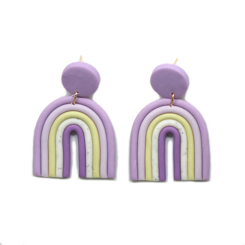 Polymer Rainbow Clay Earrings (1 Pair) Polymer Rainbow Clay Earrings (1 Pair)