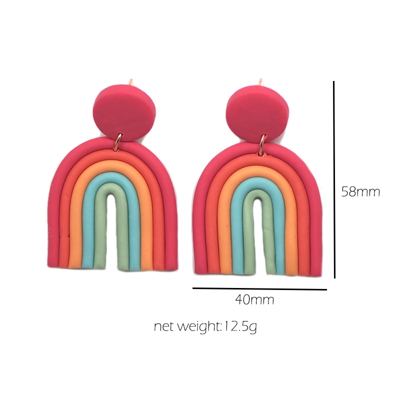Polymer Rainbow Clay Earrings (1 Pair) Polymer Rainbow Clay Earrings (1 Pair)