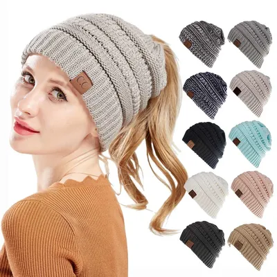 Ponytail Winter Hat Knitted Beanie Ponytail Winter Hat Knitted Beanie