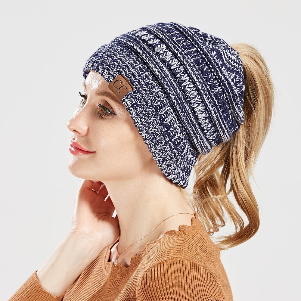 Ponytail Winter Hat Knitted Beanie Ponytail Winter Hat Knitted Beanie