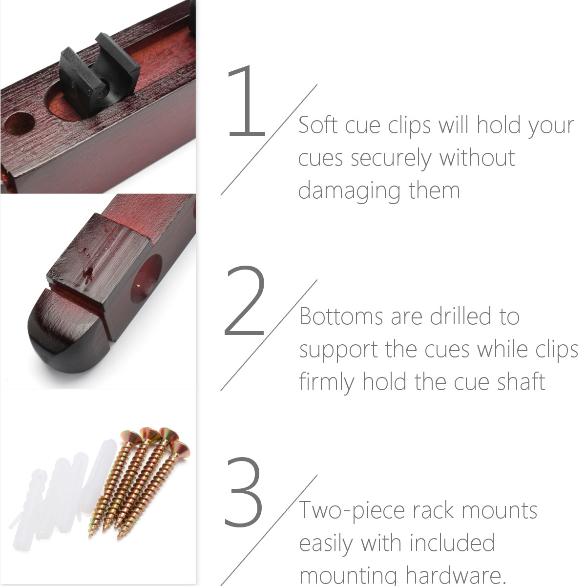 Pool Stick Holder 6-Slot Wall Rack Pool Stick Holder 6-Slot Wall Rack