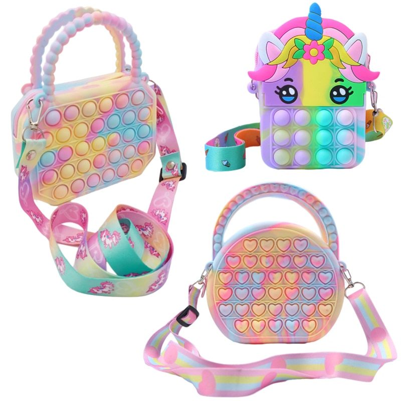 Pop Purse Silicone Sensory Push Pop Bubble Bag Crossbody Bag Antistress Toys Reliver Autism Handbag Coin Pouch for Kids Pop Purse Silicone Sensory Push Pop Bubble Bag Crossbody Bag Antistress Toys Reliver Autism Handbag Coin Pouch for Kids