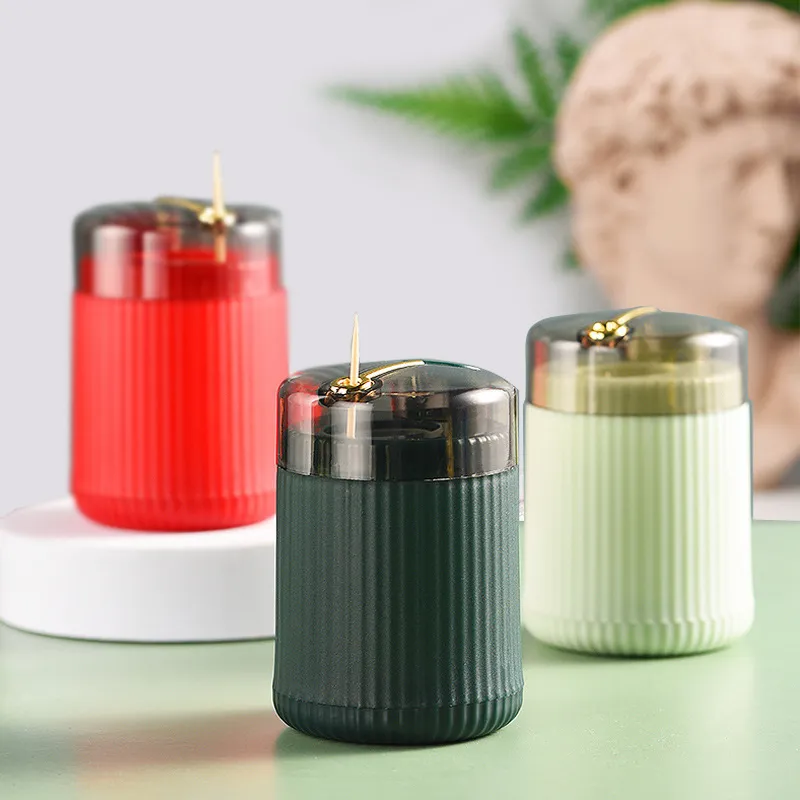 Pop-up Automatic Toothpick Dispenser Portable Plastic Toothpick Holder Container Creative Press Toothpick Storage Box