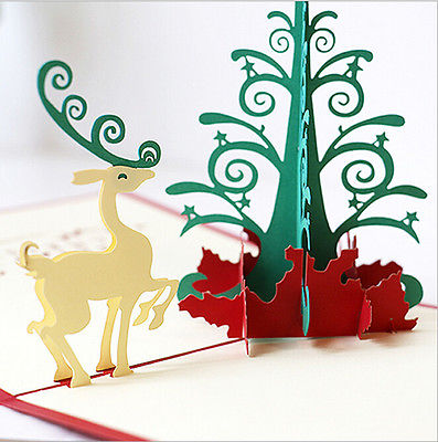 Pop up Christmas Cards 3D Postcard
