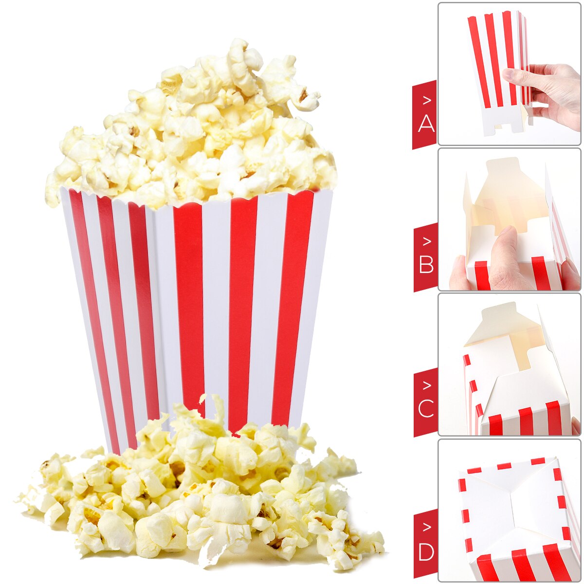 Popcorn Paper Bags Popcorn Boxes (24Pcs)
