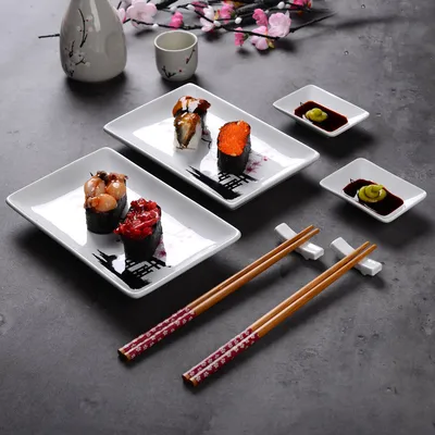 Porcelain Sushi Dish Set (8pcs) Porcelain Sushi Dish Set (8pcs)