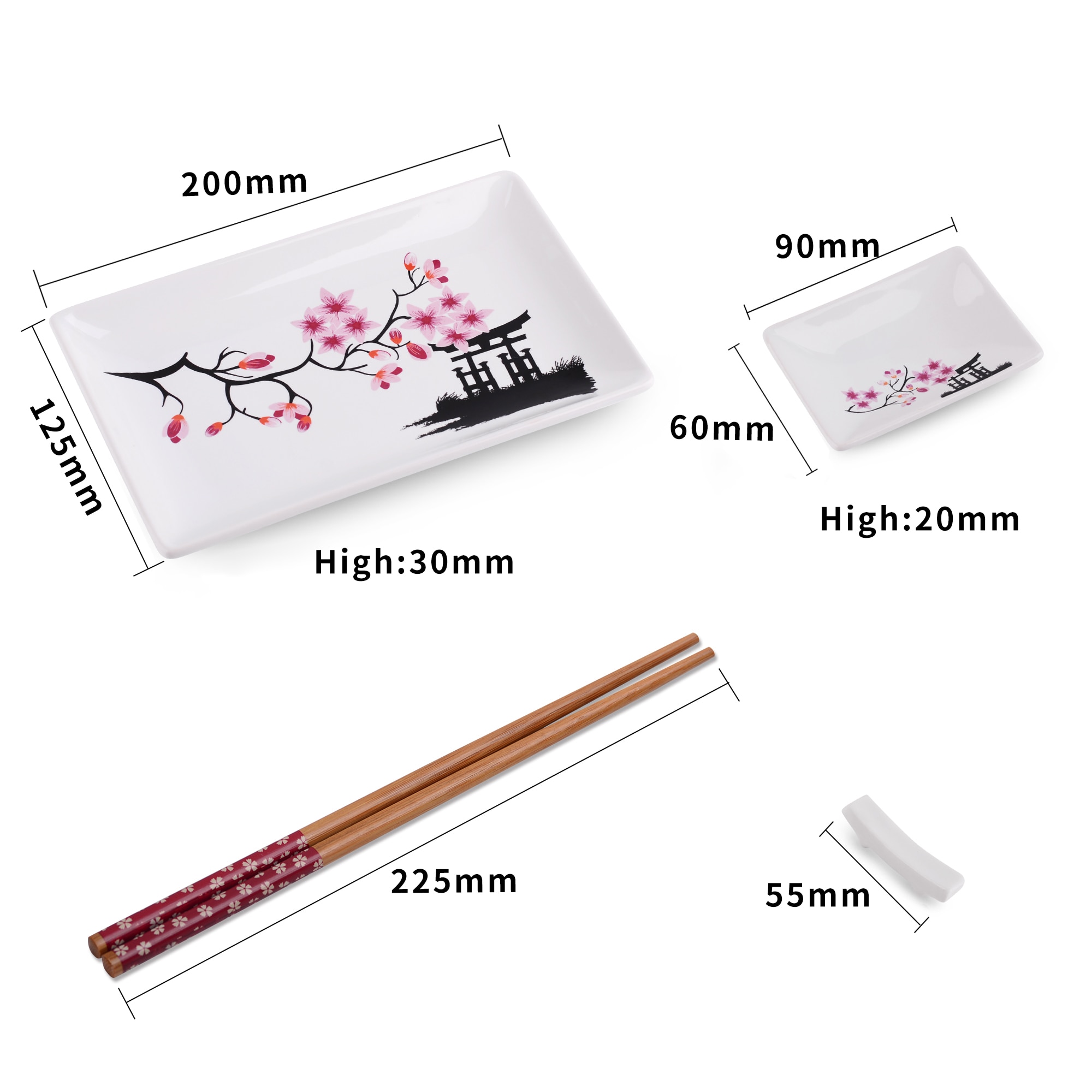 Porcelain Sushi Dish Set (8pcs) Porcelain Sushi Dish Set (8pcs)