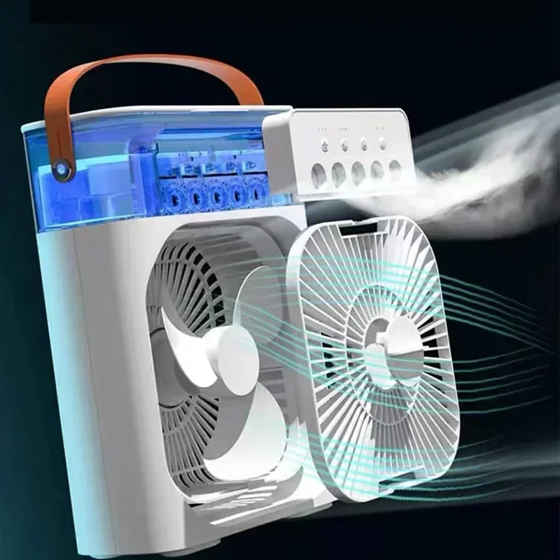 Portable 3 In 1 Fan AIr Conditioner Household Small Air Cooler LED Night Lights Humidifier Air Adjustment Home Fans