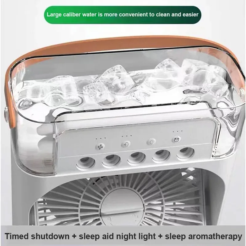 Portable 3 In 1 Fan AIr Conditioner Household Small Air Cooler LED Night Lights Humidifier Air Adjustment Home Fans