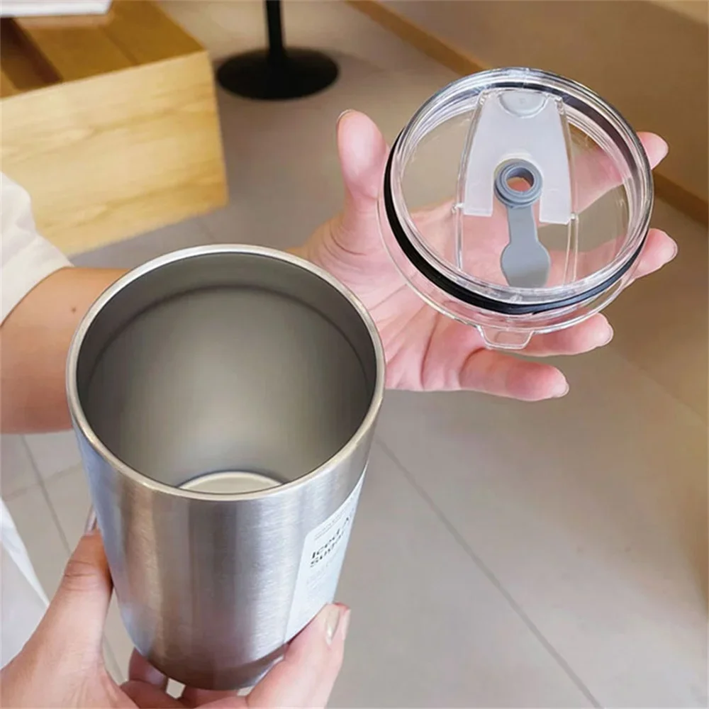 Portable 600ml Thermos Cup 304 Stainless Steel Coffee Mug Thermal Leak-proof Water Bottle with Straw Insulated Bottle Portable 600ml Thermos Cup 304 Stainless Steel Coffee Mug Thermal Leak-proof Water Bottle with Straw Insulated Bottle