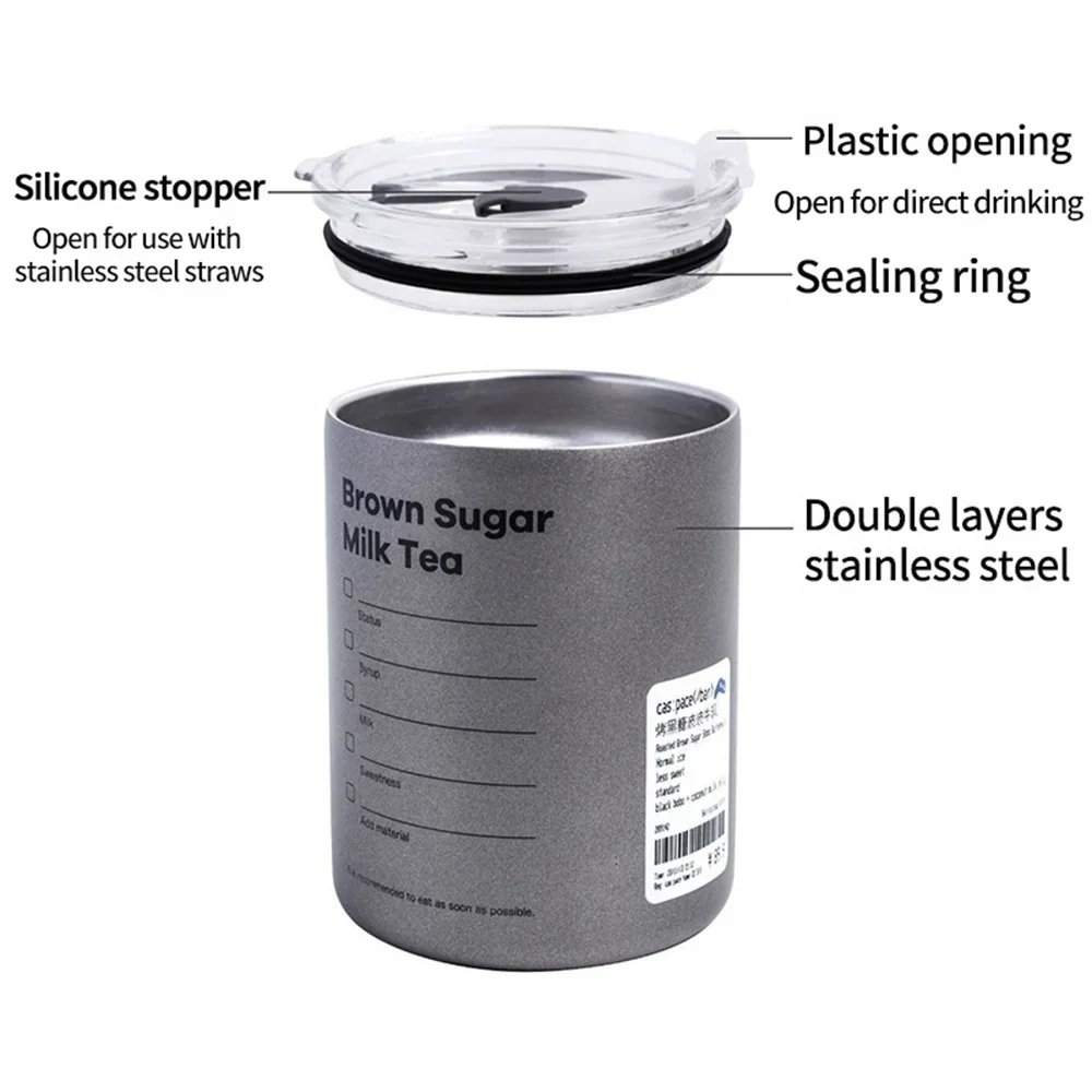 Portable 600ml Thermos Cup 304 Stainless Steel Coffee Mug Thermal Leak-proof Water Bottle with Straw Insulated Bottle Portable 600ml Thermos Cup 304 Stainless Steel Coffee Mug Thermal Leak-proof Water Bottle with Straw Insulated Bottle