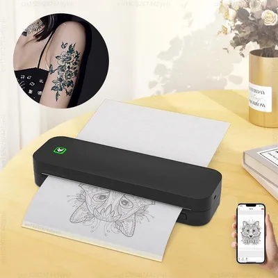 Portable A4 Thermal Printer Inkless Bluetooth Photo PDF Document Printer Memo Note Tattoo Print Wireless Tattoo Stencil Portable A4 Thermal Printer Inkless Bluetooth Photo PDF Document Printer Memo Note Tattoo Print Wireless Tattoo Stencil