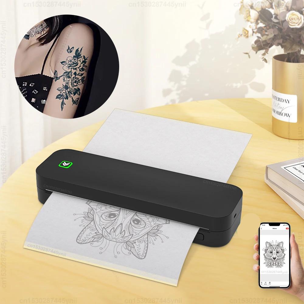 Portable A4 Thermal Printer Inkless Bluetooth Photo PDF Document Printer Memo Note Tattoo Print Wireless Tattoo Stencil Portable A4 Thermal Printer Inkless Bluetooth Photo PDF Document Printer Memo Note Tattoo Print Wireless Tattoo Stencil