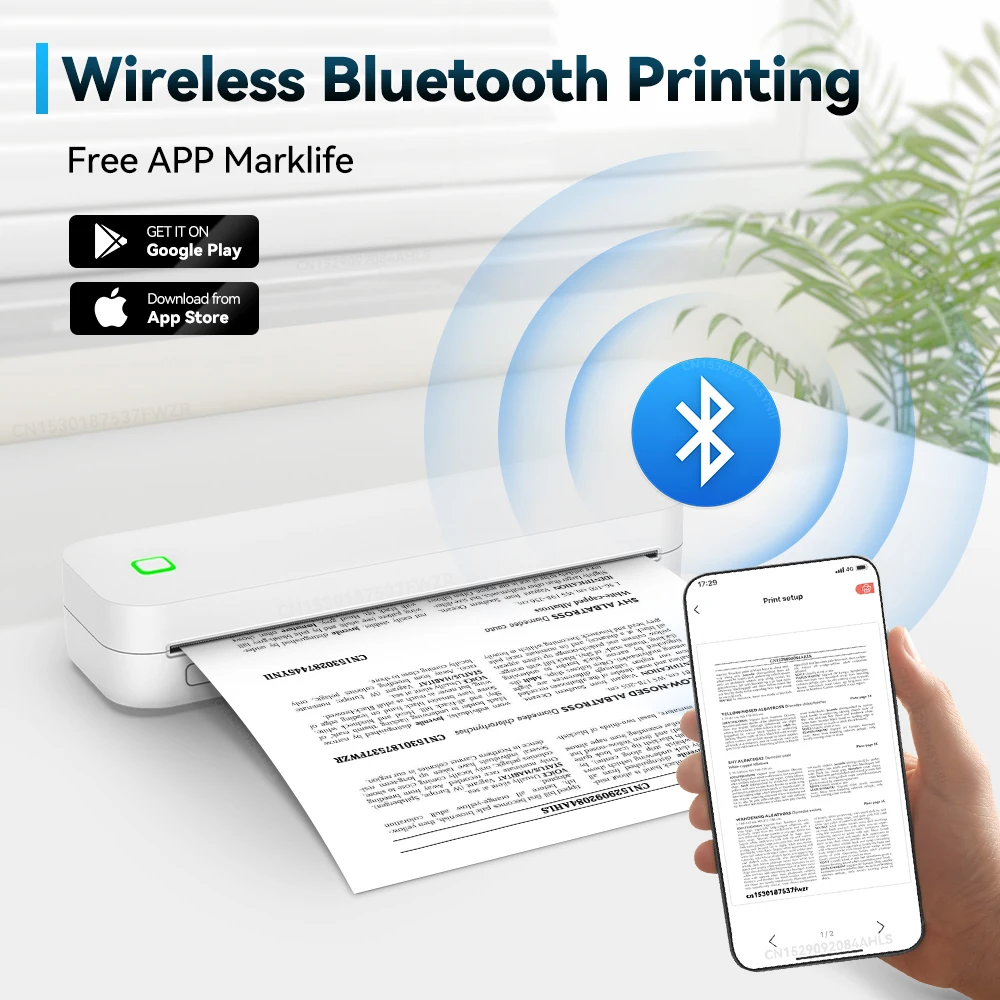Portable A4 Thermal Printer Inkless Bluetooth Photo PDF Document Printer Memo Note Tattoo Print Wireless Tattoo Stencil Portable A4 Thermal Printer Inkless Bluetooth Photo PDF Document Printer Memo Note Tattoo Print Wireless Tattoo Stencil