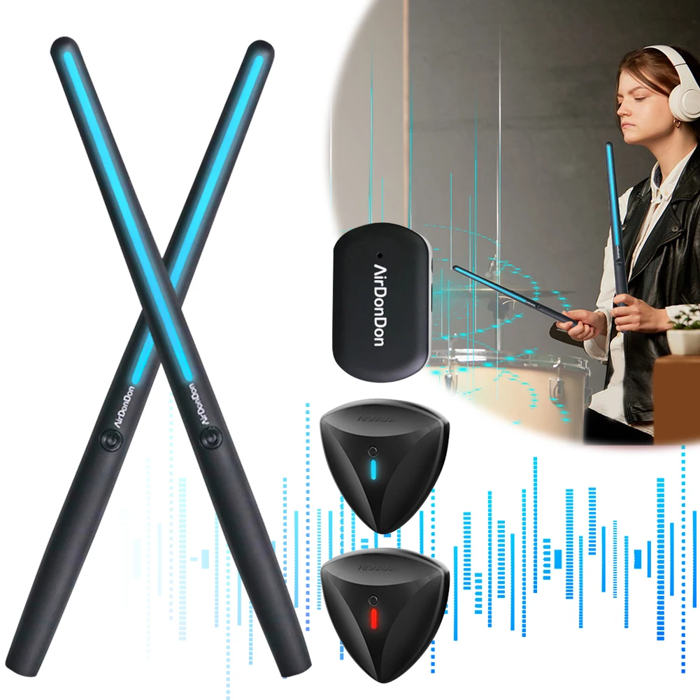 Portable Air Drum Set Air Electronic Drum Sticks Realistic Effect Air Drum Adapter Electronic Drum Set for Kids Adults Portable Air Drum Set Air Electronic Drum Sticks Realistic Effect Air Drum Adapter Electronic Drum Set for Kids Adults