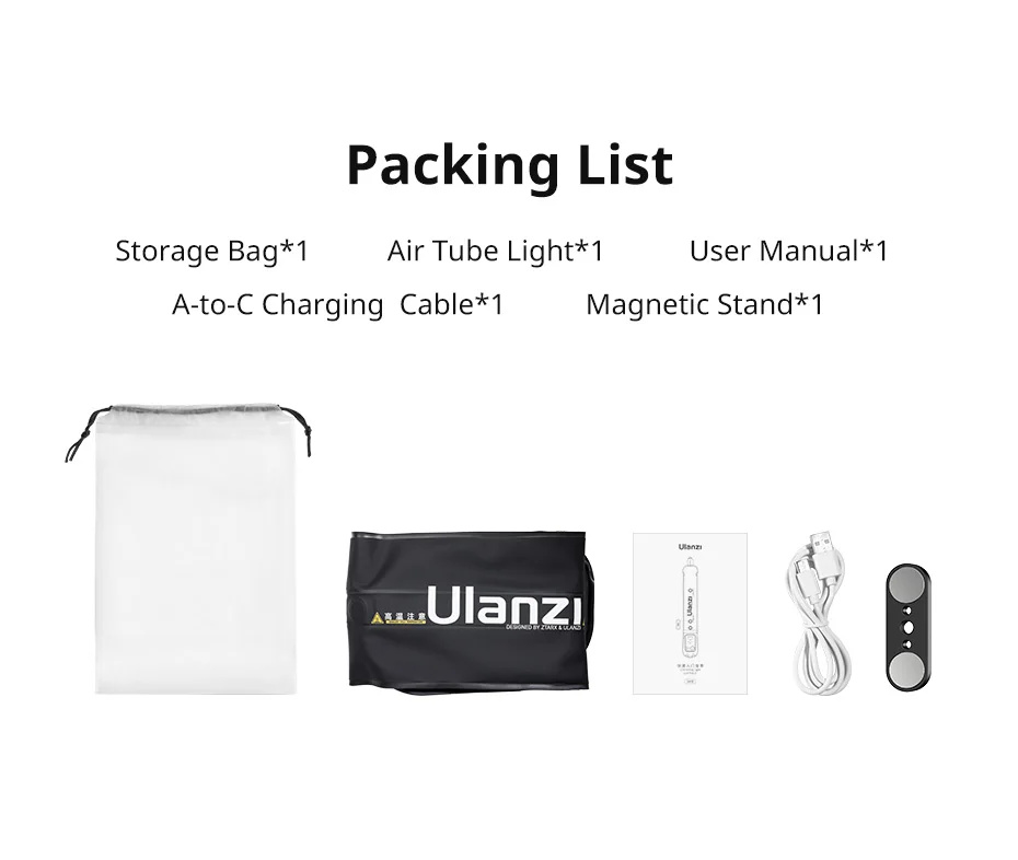 Portable Air Tube Light 12W Bi-color Fill Light 2700K-6500K Magnetic Fill Light for Outdoor Indoor Photography Portable Air Tube Light 12W Bi-color Fill Light 2700K-6500K Magnetic Fill Light for Outdoor Indoor Photography
