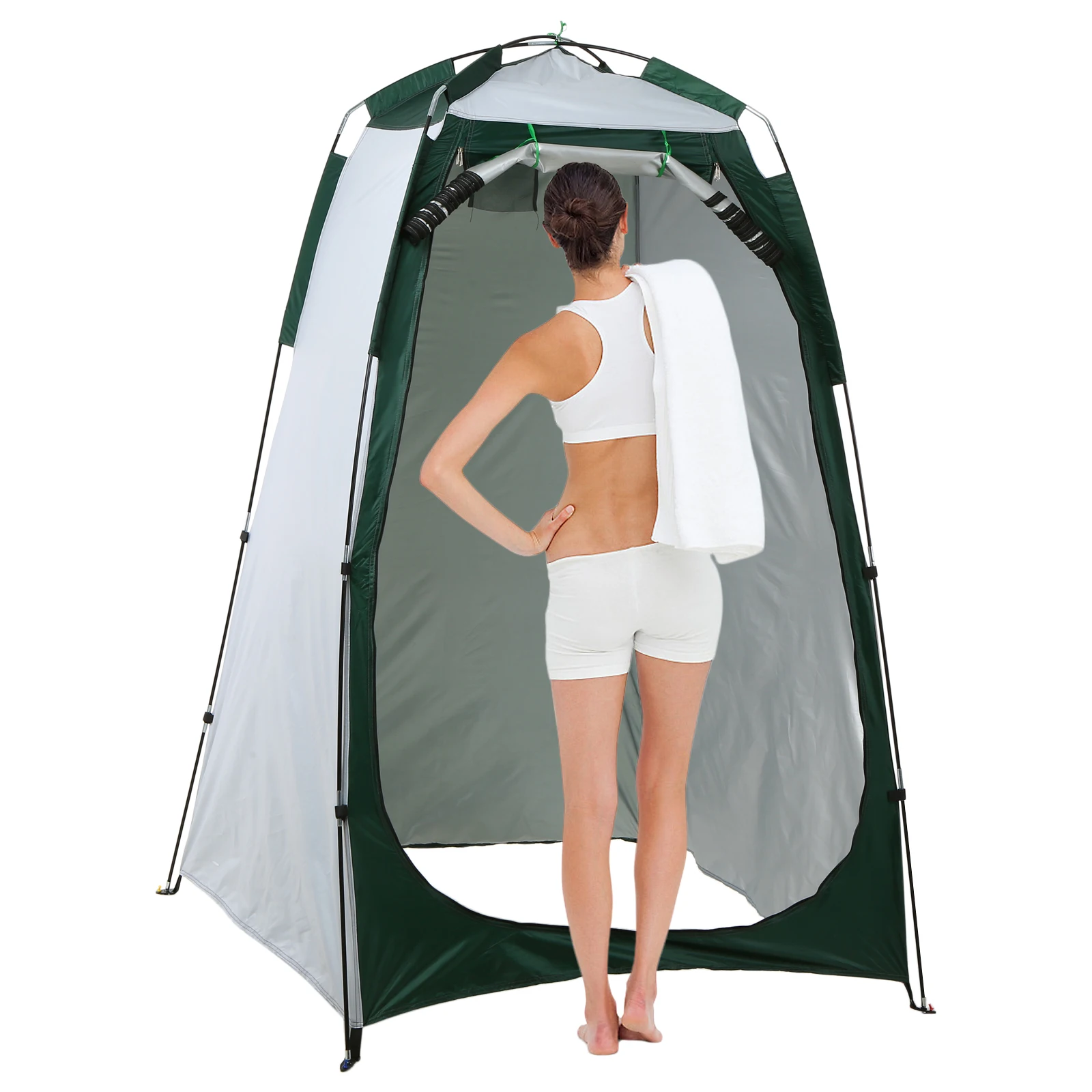 Portable Beach Shower Toilet Changing Tent Sun Rain Shelter Privacy Shelter Tent with Window for Outdoor Camping