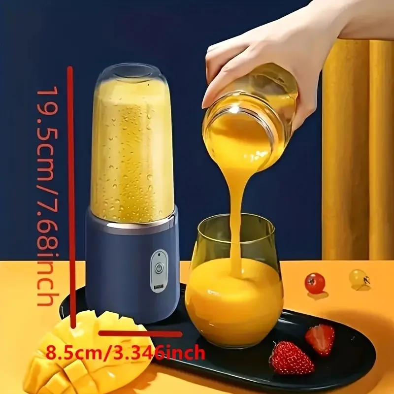 Portable Blender Bottle Electric 6 Blades Multifunction Juice Blender Fresh Juice Smoothie Blender Ice CrushCup Food