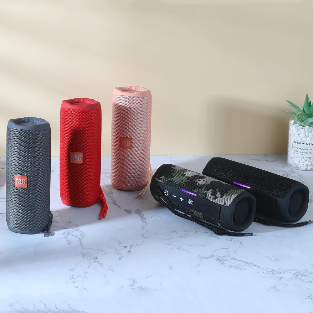 Portable Bluetooth Speaker Dual Bass LED Wireless Subwoofer Waterproof Outdoor Column Boombox FM AUX BT TF Music Player