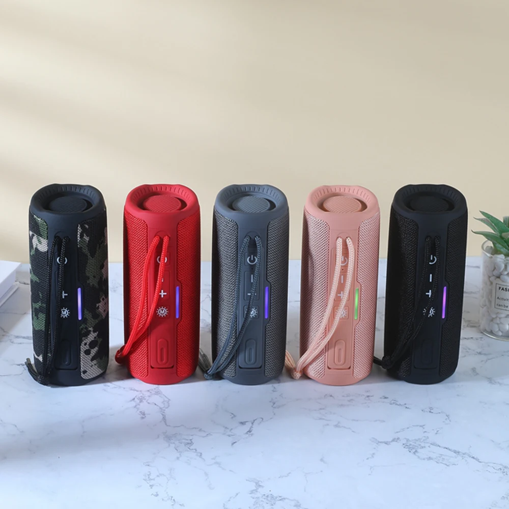Portable Bluetooth Speaker Dual Bass LED Wireless Subwoofer Waterproof Outdoor Column Boombox FM AUX BT TF Music Player