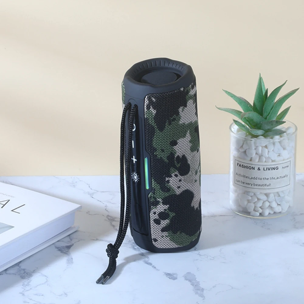 Portable Bluetooth Speaker Dual Bass LED Wireless Subwoofer Waterproof Outdoor Column Boombox FM AUX BT TF Music Player