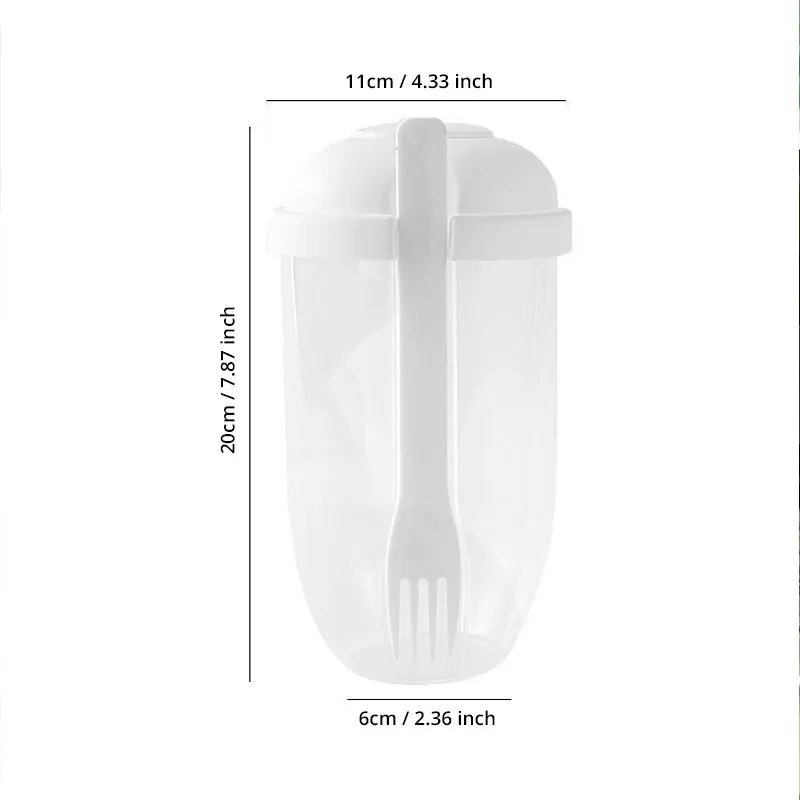 Portable Bottle Salad Container Bottle-Shaped Bento Salad Bowl For Lunch Salad Box With Fork Salad Bowl