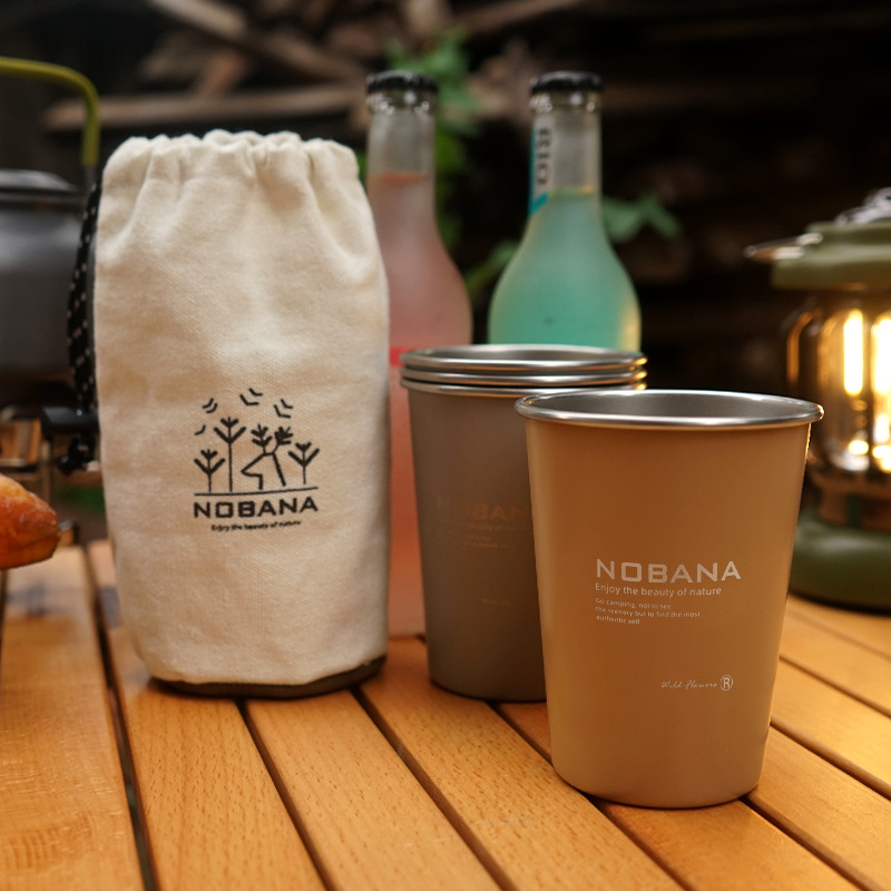 Portable Camping Cups Set with Bag (4 pcs)