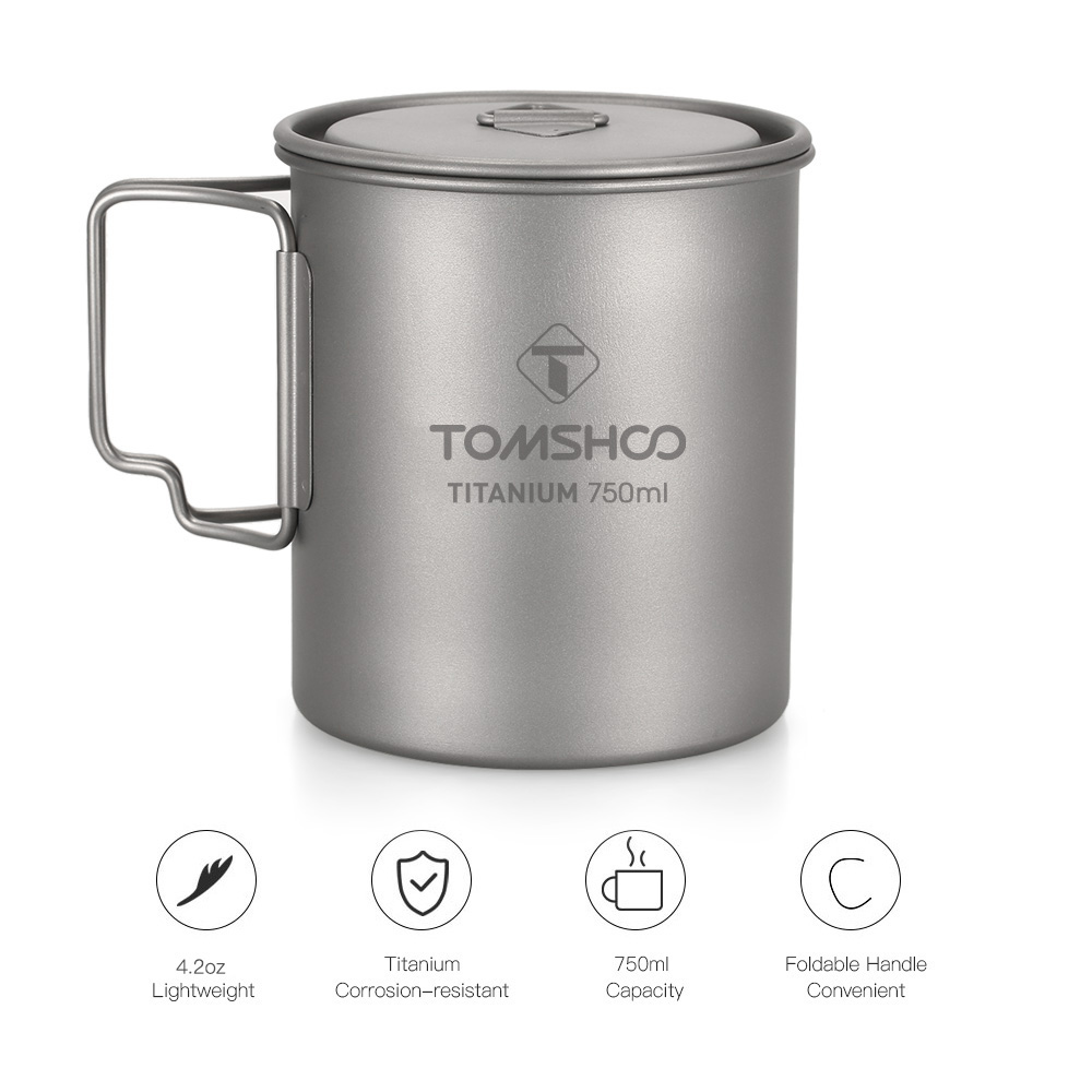 Portable Camping Titanium Cup with Lid Portable Camping Titanium Cup with Lid