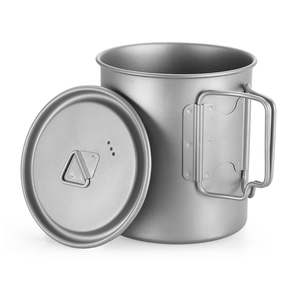Portable Camping Titanium Cup with Lid Portable Camping Titanium Cup with Lid