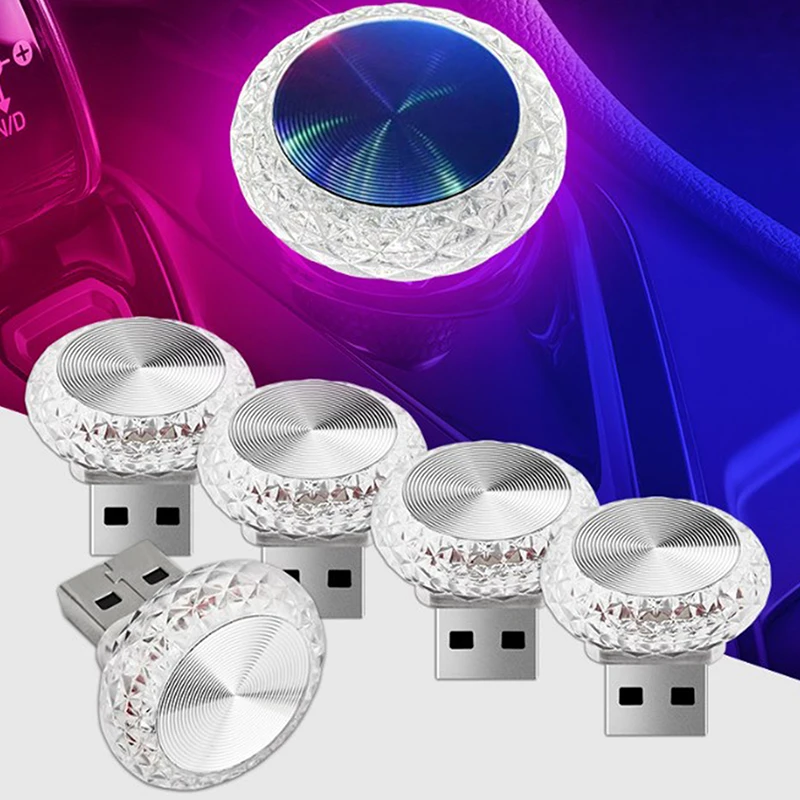 Portable Car USB Ambient Light Mini LED Decorative Atmosphere Lamps For Auto Interior Environment Light Computer Light