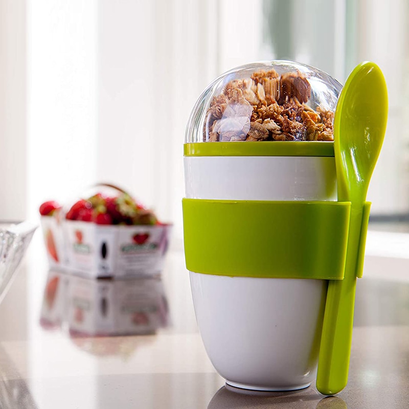 Portable Cereal Cup with Spoon