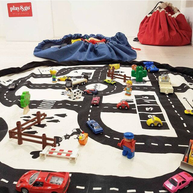 Portable Children's Toy Play Mat Storage Bag