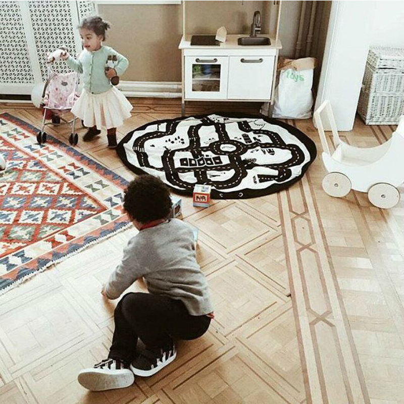 Portable Children's Toy Play Mat Storage Bag