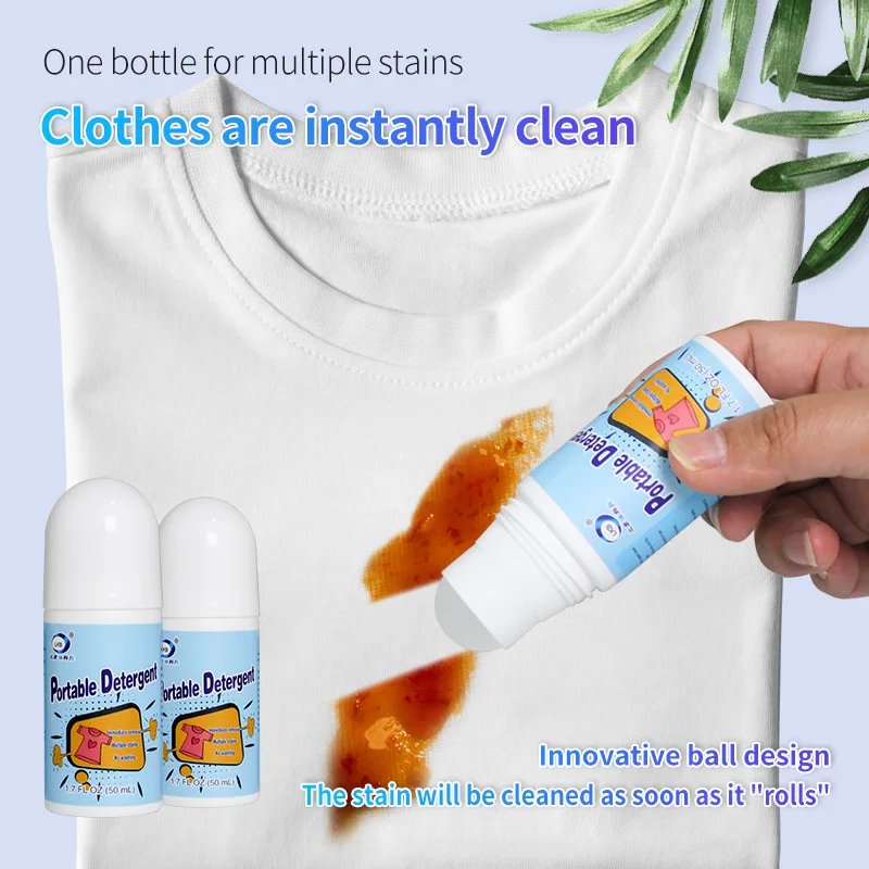 Portable Clothes Rolling Bead Stain Remover Emergency Stain Magic No-wash Portable Fast Stain Removing Clear Liquid 50ML
