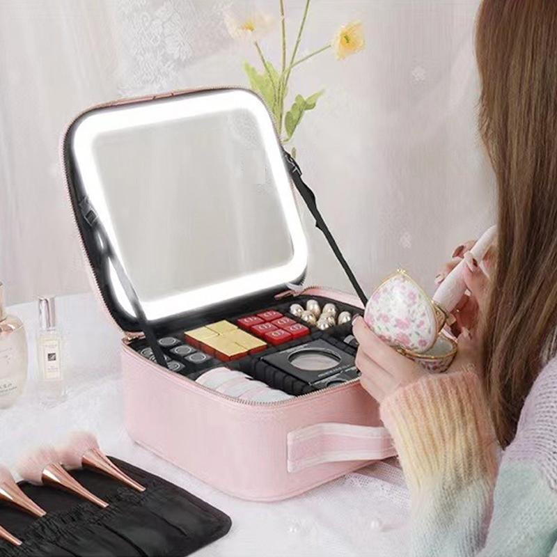 Portable Cosmetic Vanity Case with Mirror LED Portable Cosmetic Vanity Case with Mirror LED
