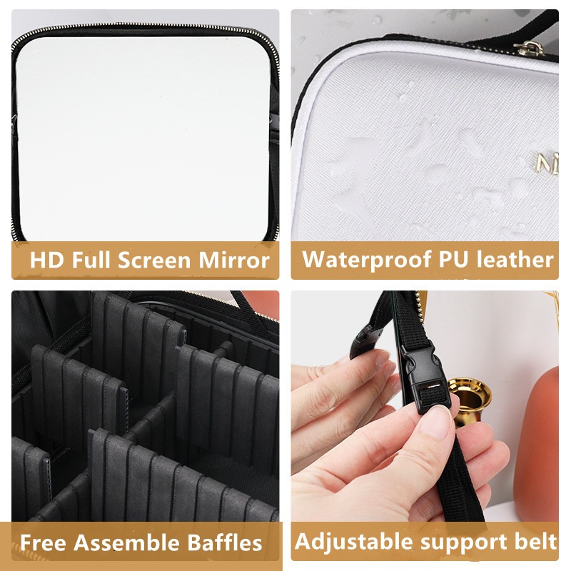Portable Cosmetic Vanity Case with Mirror LED Portable Cosmetic Vanity Case with Mirror LED