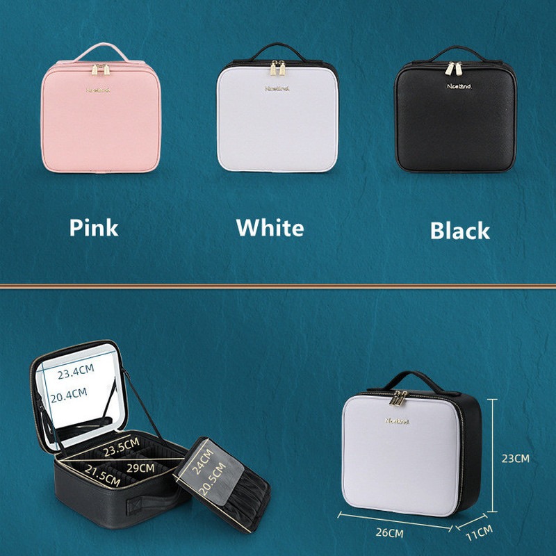Portable Cosmetic Vanity Case with Mirror LED Portable Cosmetic Vanity Case with Mirror LED