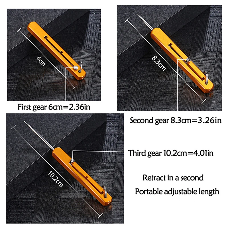 Portable EDC Retractable Toothpick High Strength Titanium Alloy Spring Push-pull Fruit Pick Gift Keychain Pendant Tooth Portable EDC Retractable Toothpick High Strength Titanium Alloy Spring Push-pull Fruit Pick Gift Keychain Pendant Tooth