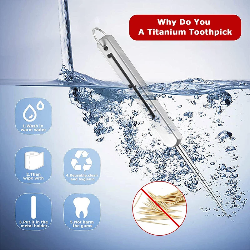 Portable EDC Retractable Toothpick High Strength Titanium Alloy Spring Push-pull Fruit Pick Gift Keychain Pendant Tooth Portable EDC Retractable Toothpick High Strength Titanium Alloy Spring Push-pull Fruit Pick Gift Keychain Pendant Tooth