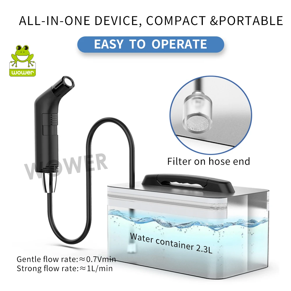 Portable Electric Bidet for Personal Hygiene Cleaning 2.3L Shattaf Rechargeable Travel Camping Bidet Shower Sprayer