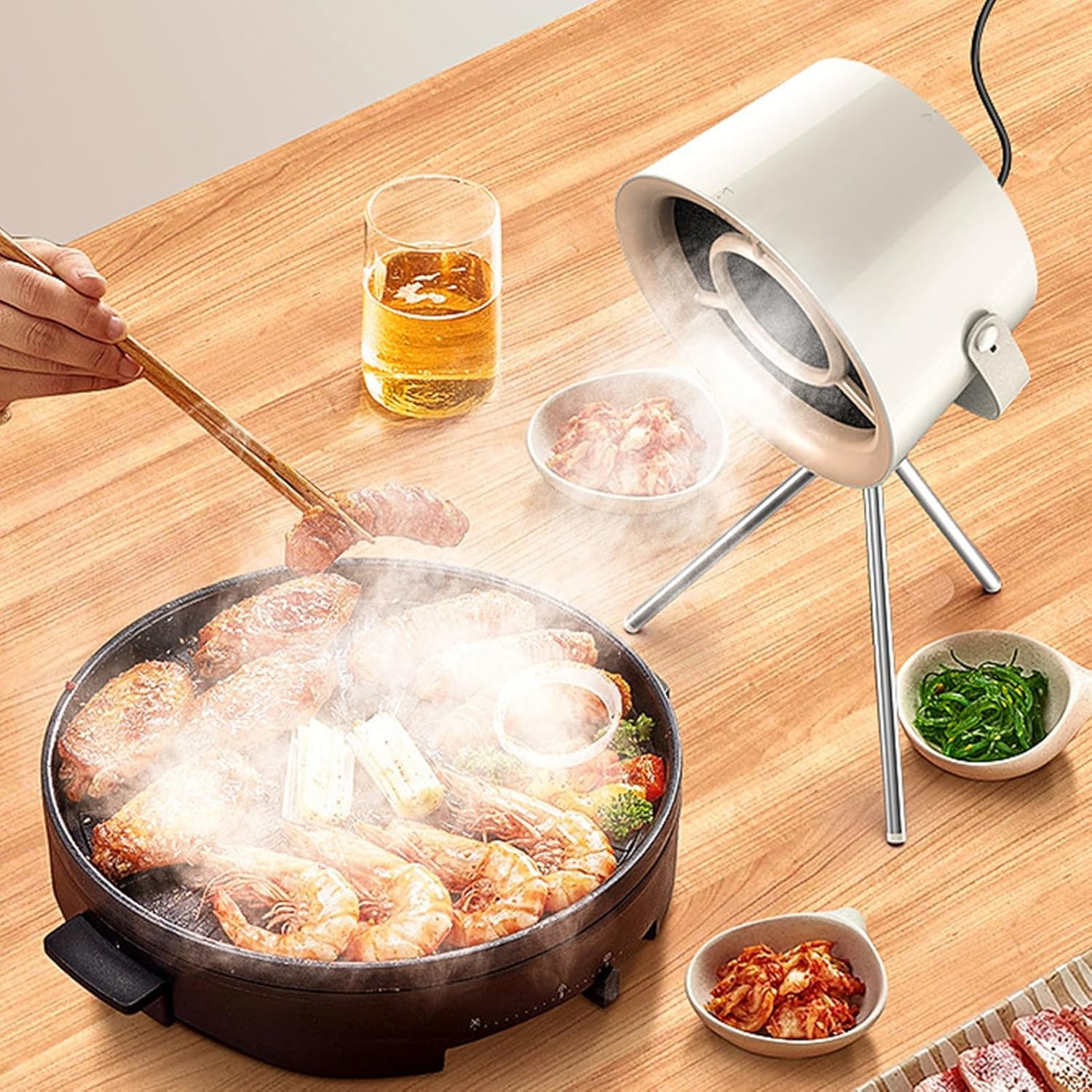 Portable Exhaust Fan Small Kitchen Hood Extractor Barbecue USB Supply Desktop Range Hoods Mini Suction Cooker Hood
