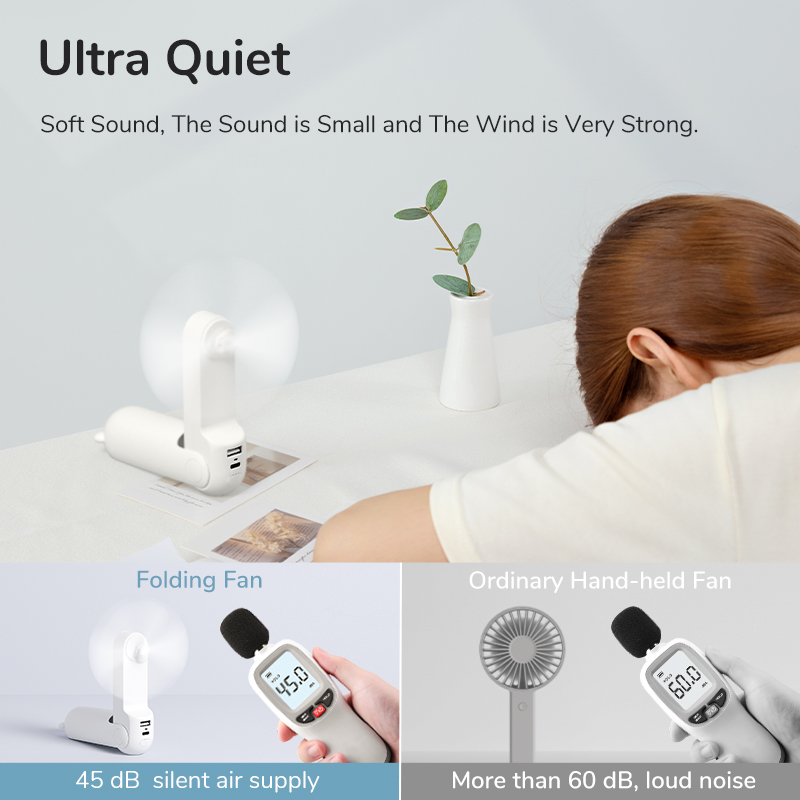 Portable Fan Mini Handheld Fan USB 4800mAh Recharge Hand Held Small Pocket Fan with Power Bank Flashlight Feature Portable Fan Mini Handheld Fan USB 4800mAh Recharge Hand Held Small Pocket Fan with Power Bank Flashlight Feature