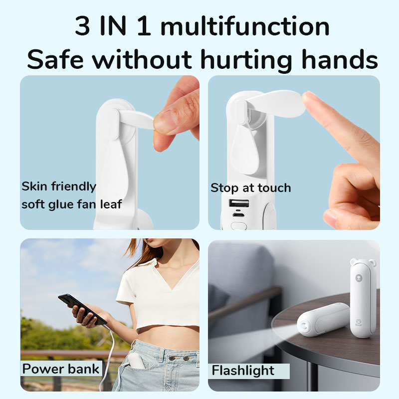 Portable Fan Mini Handheld Fan USB 4800mAh Recharge Hand Held Small Pocket Fan with Power Bank Flashlight Feature Portable Fan Mini Handheld Fan USB 4800mAh Recharge Hand Held Small Pocket Fan with Power Bank Flashlight Feature