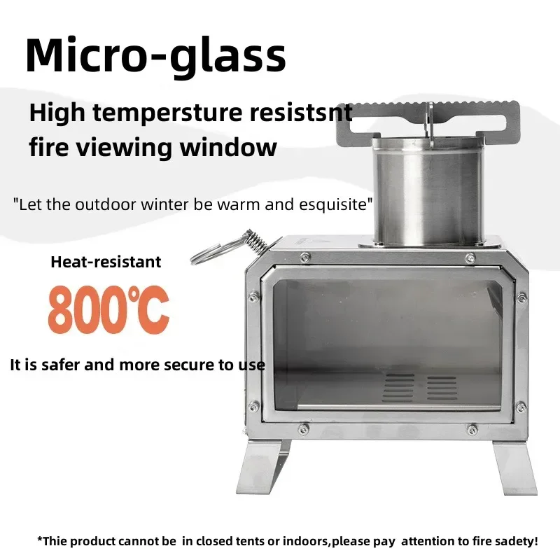 Portable Firewood Square Stove Stainless Steel Outdoor Fire Heater Stove Picnic Hiking Camping Wood Burner Stove Portable Firewood Square Stove Stainless Steel Outdoor Fire Heater Stove Picnic Hiking Camping Wood Burner Stove
