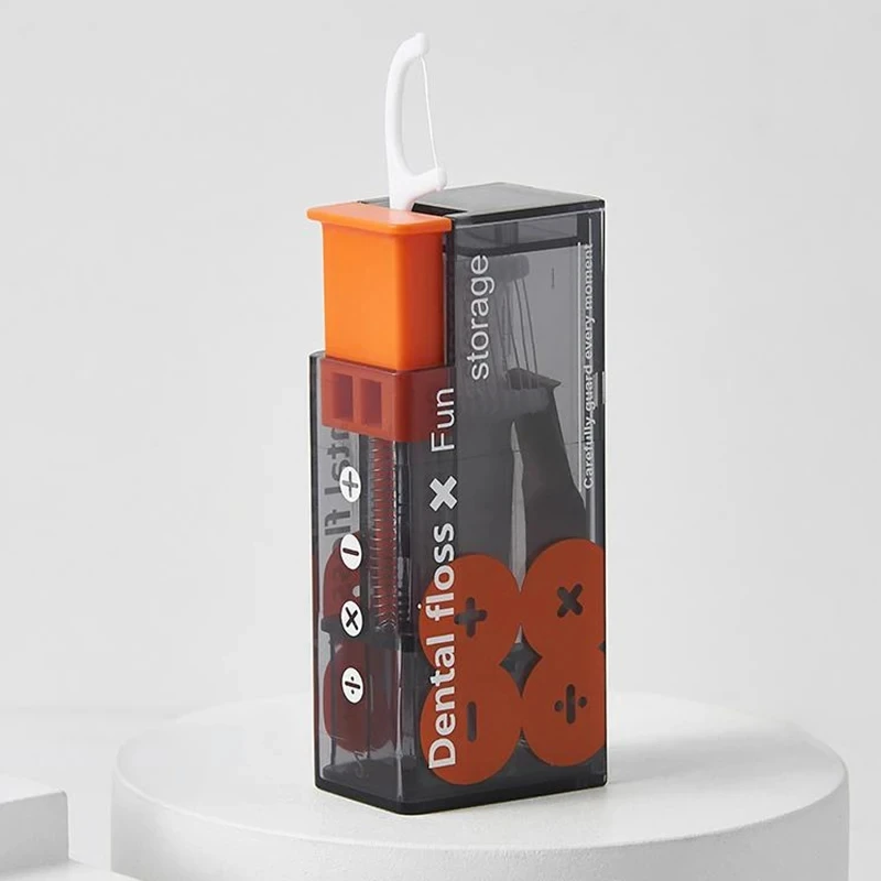 Portable Floss Dispenser Includes 10Pcs Floss Automatic Ejectable Floss Organiser Oral Care Press-on Disposable