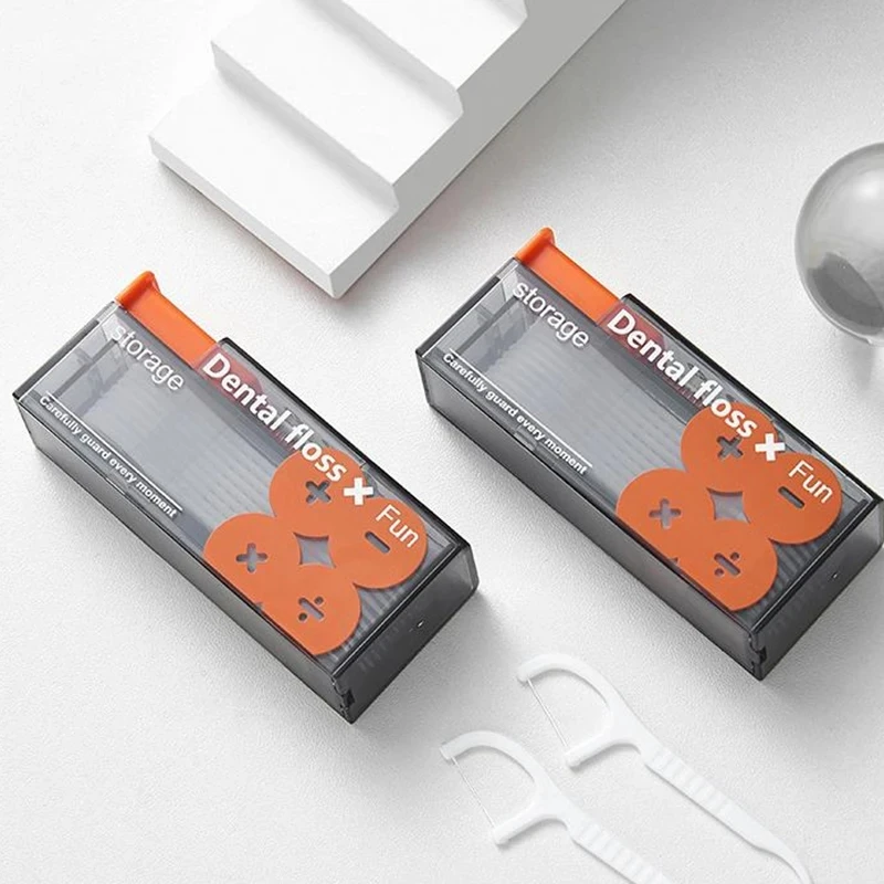 Portable Floss Dispenser Includes 10Pcs Floss Automatic Ejectable Floss Organiser Oral Care Press-on Disposable