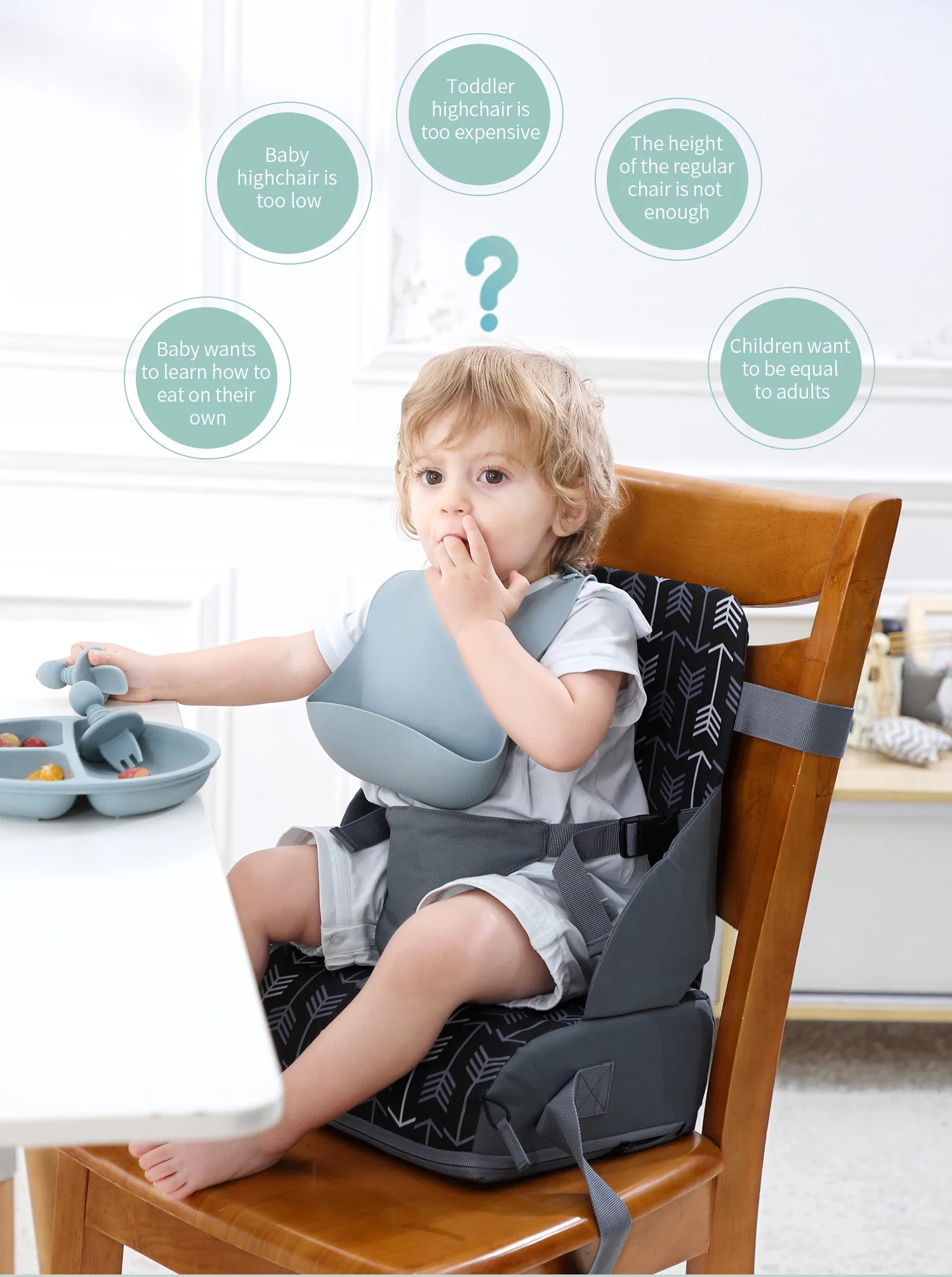 Portable Foldable Anti slip Children's Seat High Cushion Baby Dining Chair High Cushion Children's Travel Supplies Portable Foldable Anti slip Children's Seat High Cushion Baby Dining Chair High Cushion Children's Travel Supplies